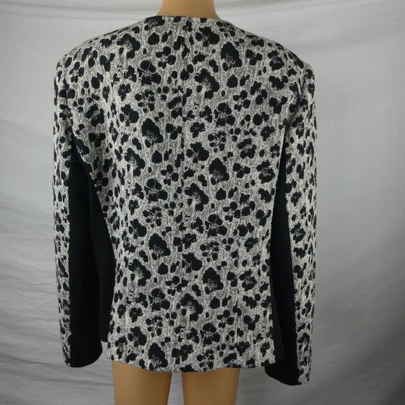 Lafayette 148 New York Tailored Wool Blend Animal Print Full Zip Up Blazer 16 - Picture 11 of 11